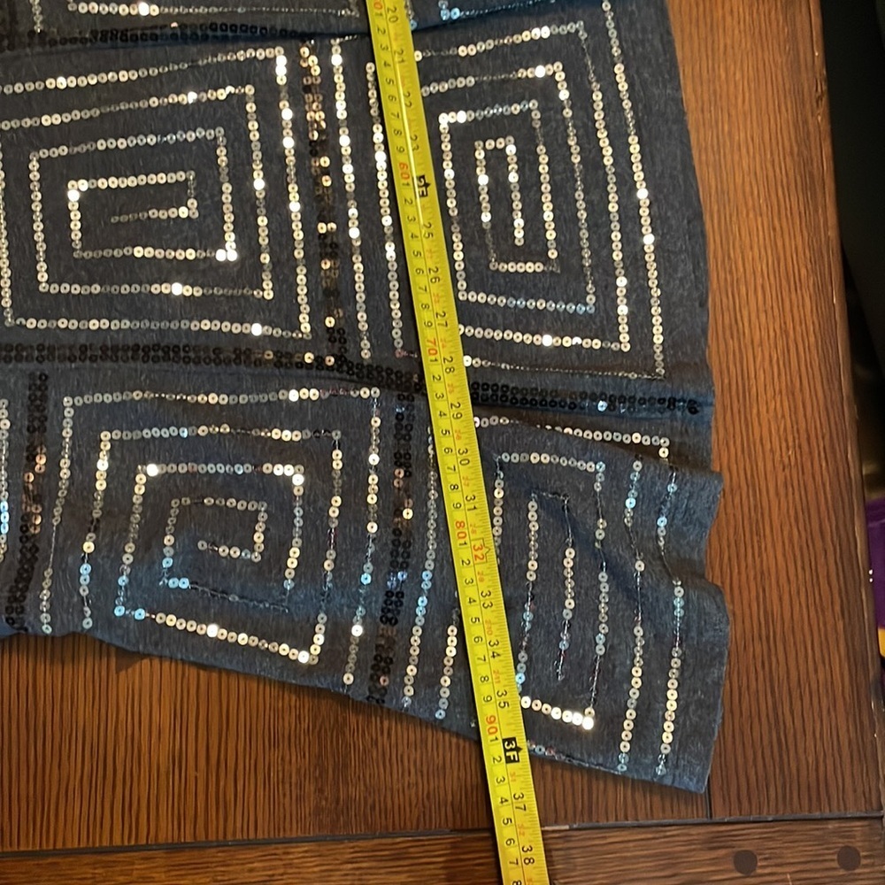 Sequined Lined Maxi Skirt. Elegant. Gray. Size 18 - Picture 12 of 12